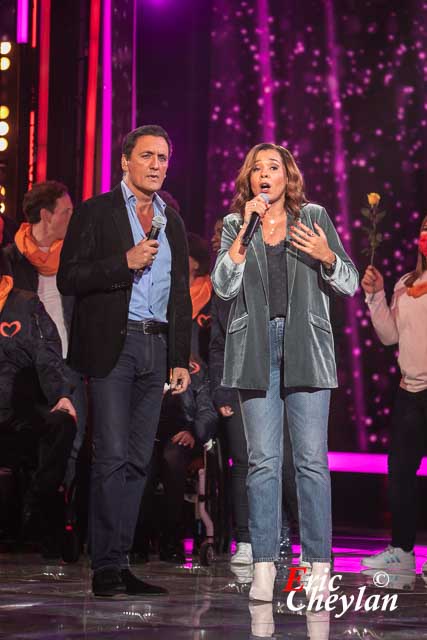 Dany Brillant, Chimène Badi, Téléthon, Télévision France 2 (Paris), 4 décembre 2021, © Eric Cheylan / https://lovinglive.fr