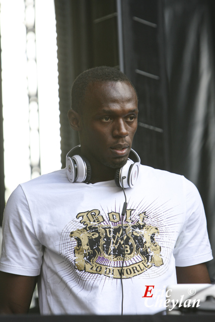 Usain Bolt, Puma Jamaïca Party, Place de l'Hôtel de Ville (Paris), 15 juillet 2010, © Eric Cheylan / https://lovinglive.fr