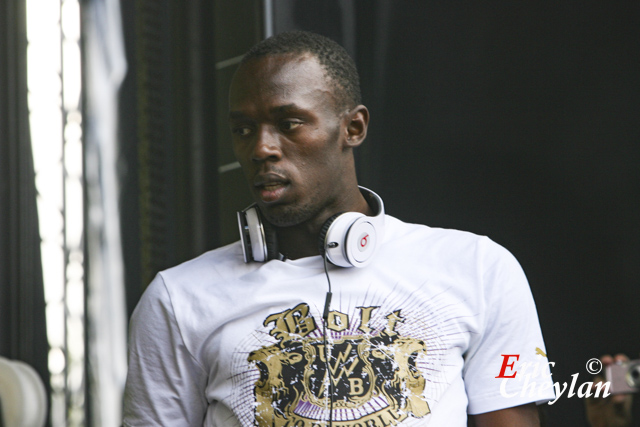 Usain Bolt, Puma Jamaïca Party, Place de l'Hôtel de Ville (Paris), 15 juillet 2010, © Eric Cheylan / https://lovinglive.fr