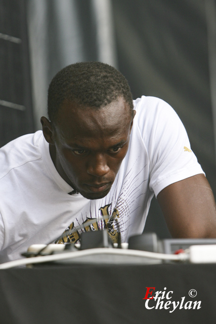 Usain Bolt, Puma Jamaïca Party, Place de l'Hôtel de Ville (Paris), 15 juillet 2010, © Eric Cheylan / https://lovinglive.fr
