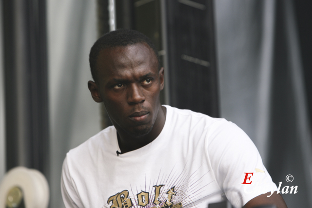 Usain Bolt, Puma Jamaïca Party, Place de l'Hôtel de Ville (Paris), 15 juillet 2010, © Eric Cheylan / https://lovinglive.fr
