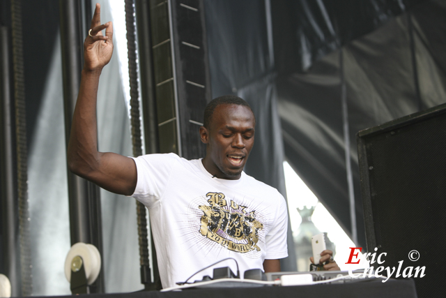 Usain Bolt, Puma Jamaïca Party, Place de l'Hôtel de Ville (Paris), 15 juillet 2010, © Eric Cheylan / https://lovinglive.fr